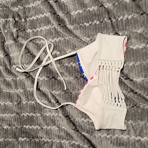 PINK American Flag Bikini Swim Suit Top - Picture 3 of 6